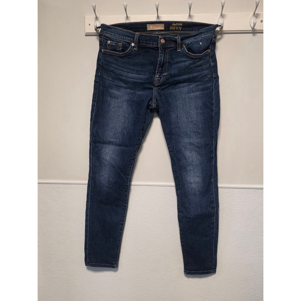 Women's 7 For All Mankind Blue The Ankle Skinny Jeans Size 31